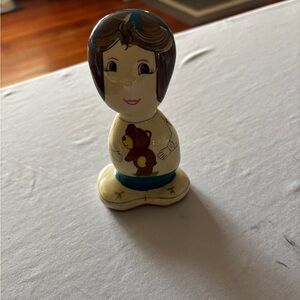 Vintage Rock Heads lot of 2 signed 1994 Teddy Bear, Love Heart Cast Stone